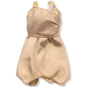 Barbie My Scene Fashion Mini Dress Gold Asymmetric Hem Spaghetti Straps Mattel